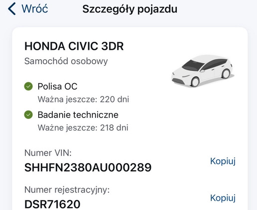 Honda Civic cena 44500 przebieg: 259000, rok produkcji 2009 z Złotoryja małe 529